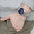 Orologio da uomo al polso con quadrante blu, bracciale in maglie d'acciaio inossidabile