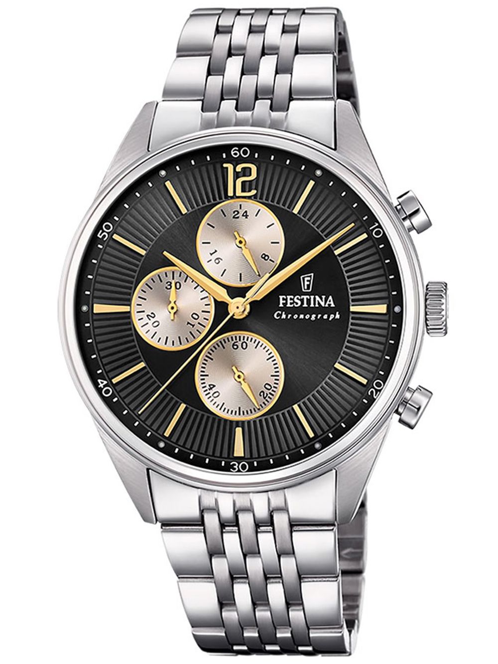 Festina Timeless Chronograph F20285/A Herrenuhr Silber • Chronographfunktion • Edelstahlarmband