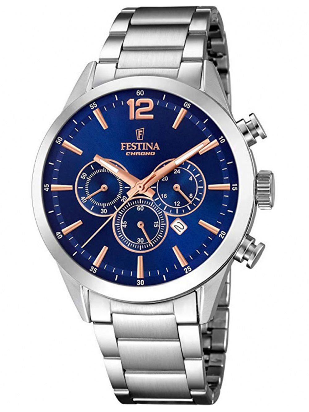 Festina Timeless Chronograph F20343/9 Herrenuhr • Edelstahl-Chronograph • 10 ATM Wasserdicht