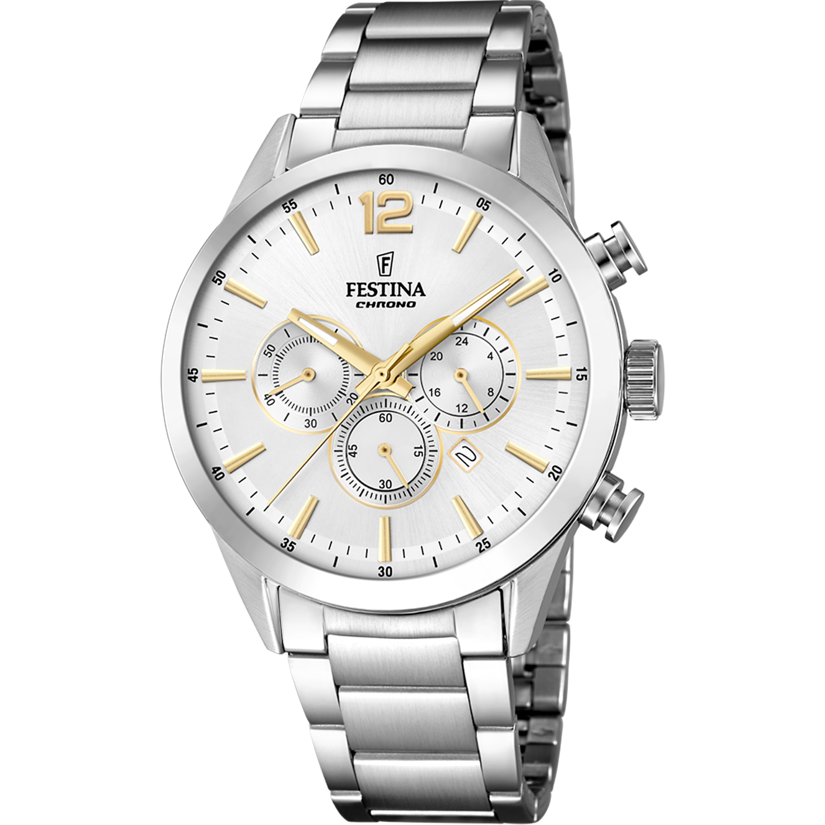 Festina Timeless Chronograph F20343/1 Herrenuhr Silber • Mineralglas • Chronograph