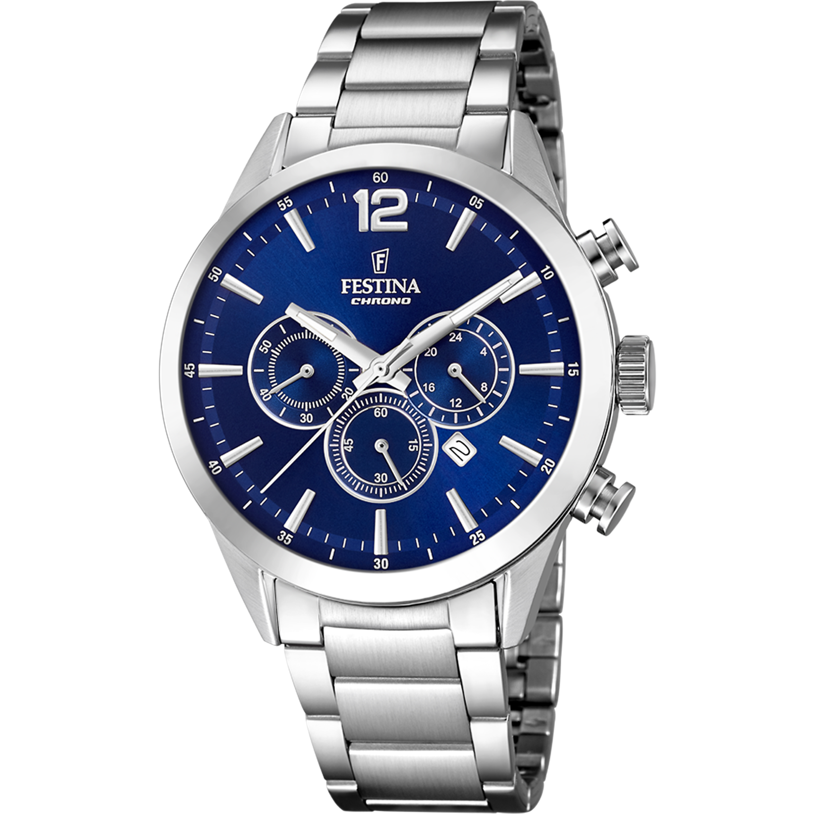 Festina Timeless Chronograph F20343/7 Herrenuhr Dunkelblau • Miyota Quarzwerk • Chronograph mit Datum