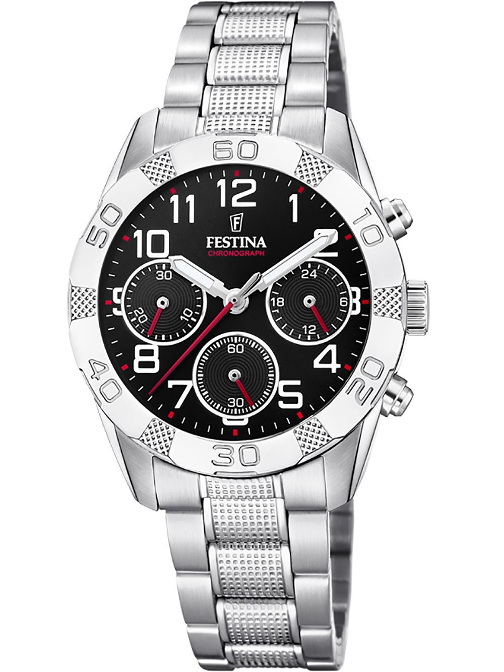 Festina Junior F20345/3 Kinderuhr Schwarz • Chronograph • Mineralglas