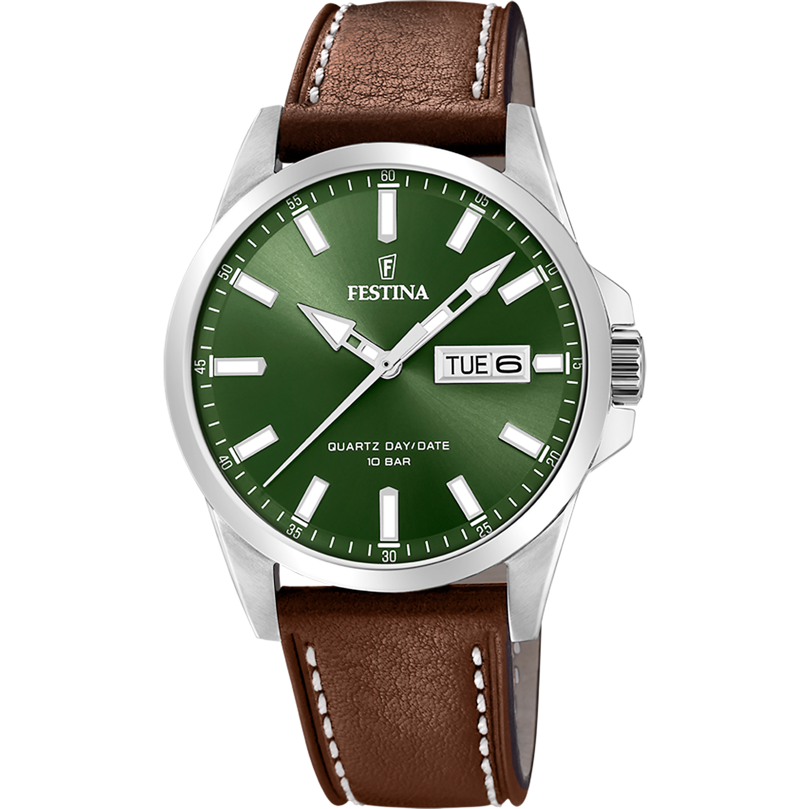 Festina Classics F20358/5 Herrenuhr Grün • Mineral­glas • Japanisches Quarzwerk