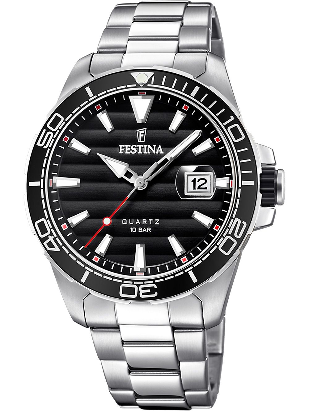 Festina Prestige F20360/2 Herrenuhr Schwarz • Drehlünette • Mineralglas