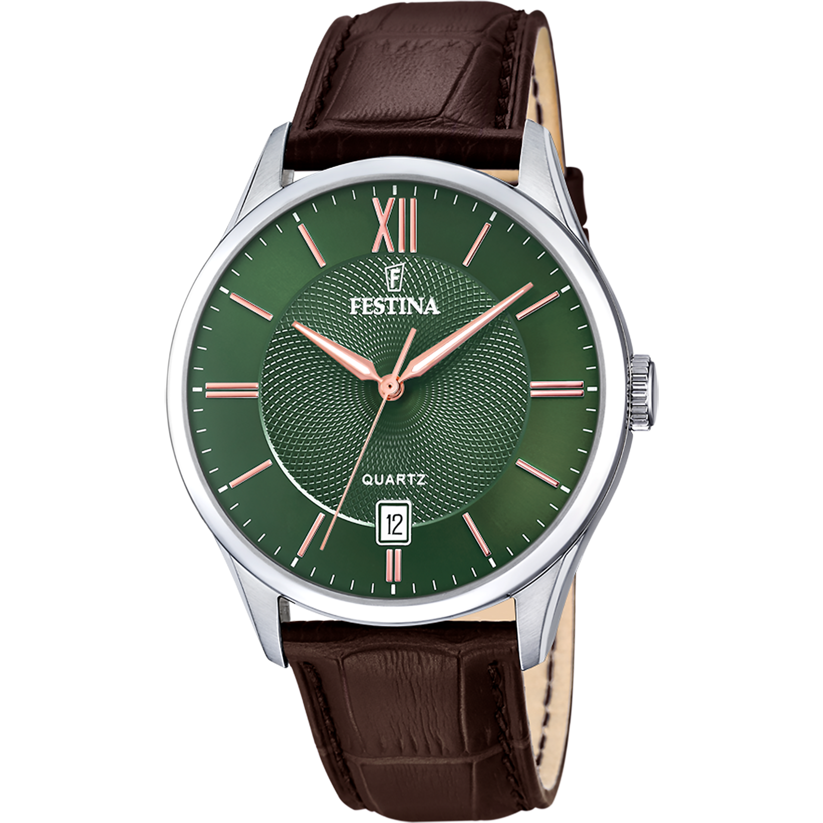 Festina F20426/8 Herrenuhr • Quarzwerk • Grünes Lederarmband