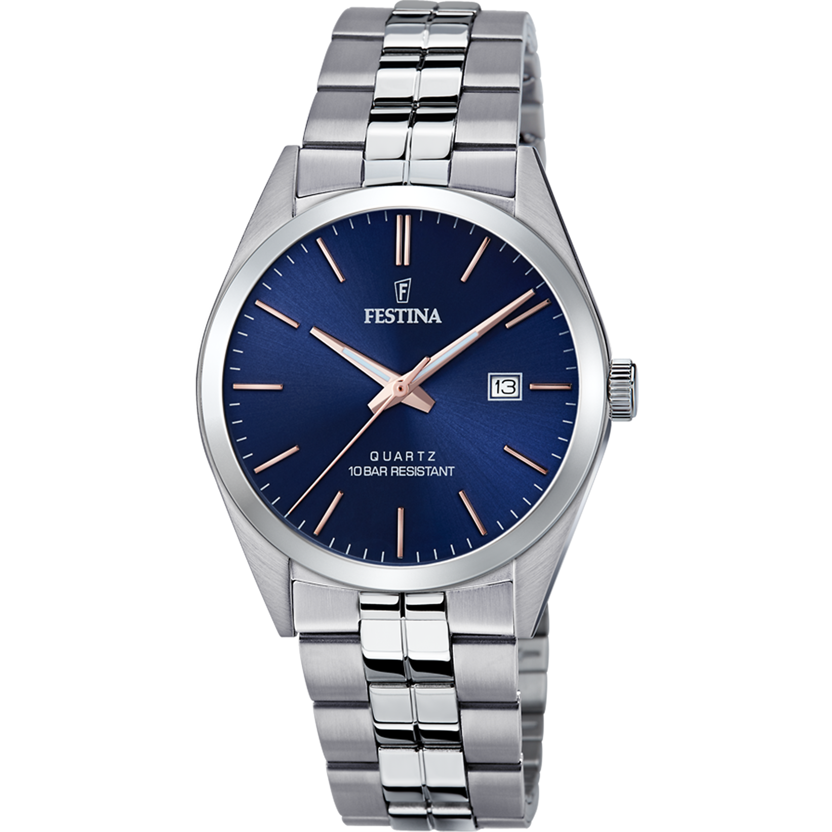 Festina Classics F20437/B Herrenuhr Blau • Mineralglas • 10 ATM Wasserdicht