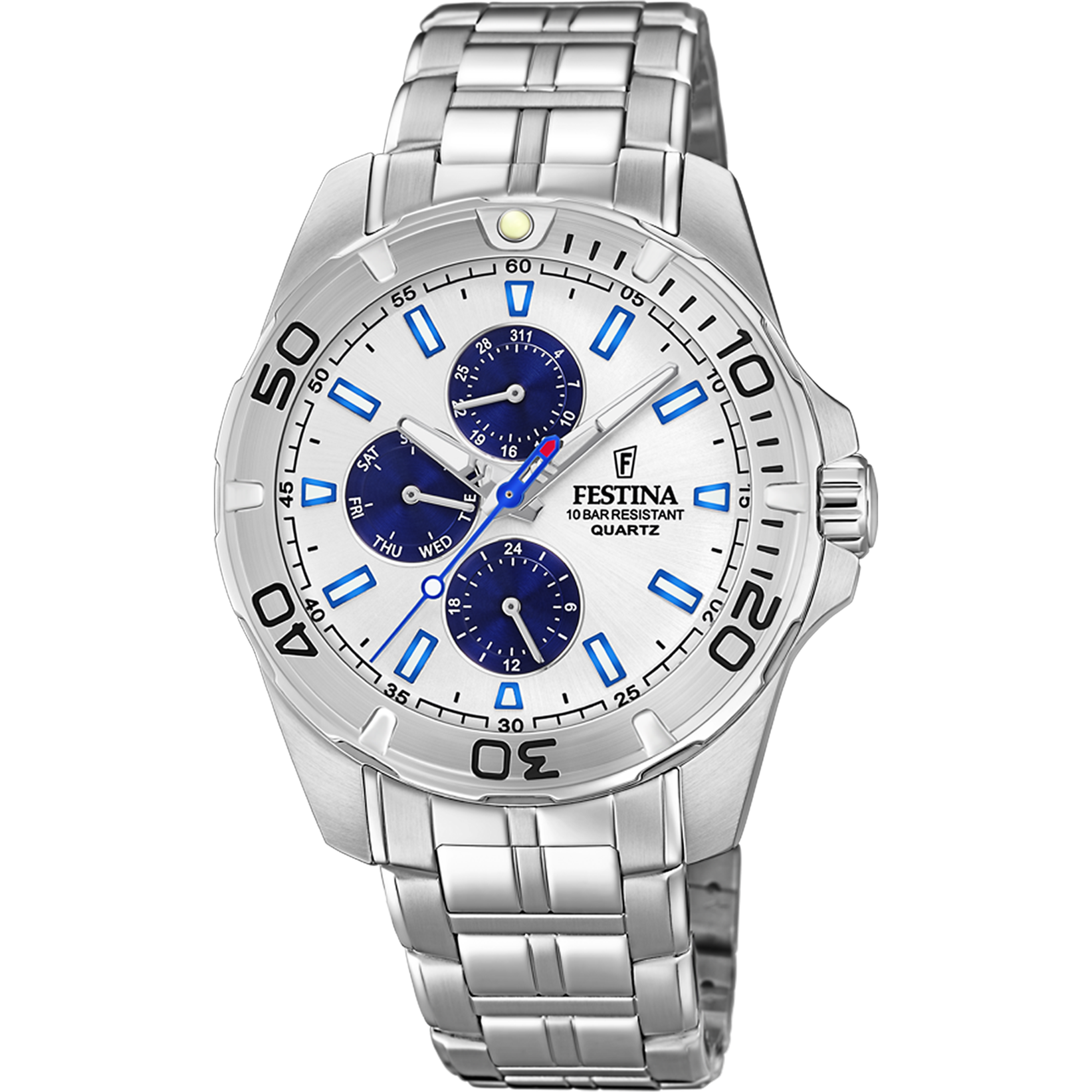 Festina Multifunction Collection F20445/1 Herrenuhr Silber • Mineralglas • 10 ATM