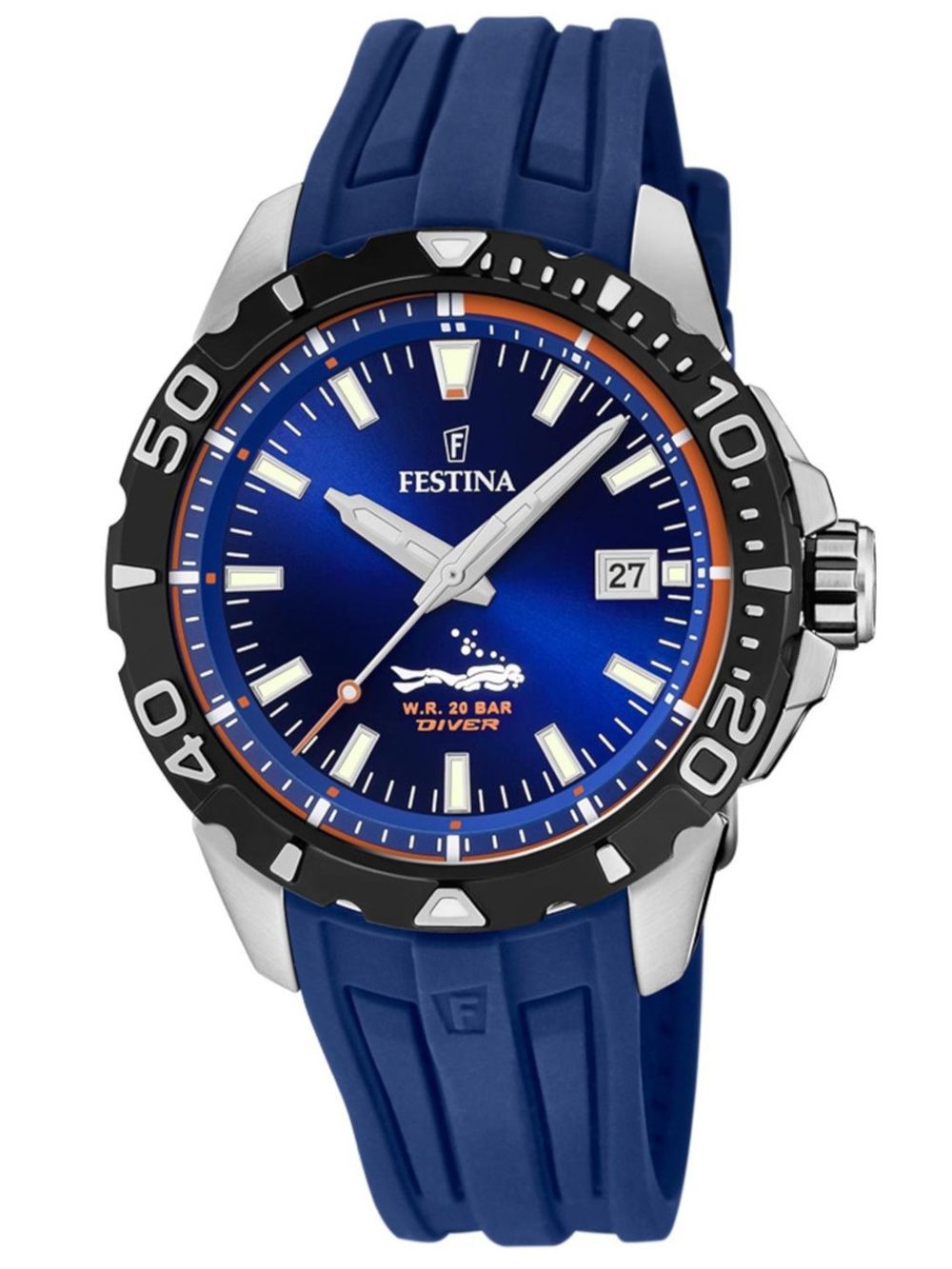 Festina The Originals Diver F20462/1 Herrenuhr Blau • Mineralglas • 20 ATM Wasserdicht