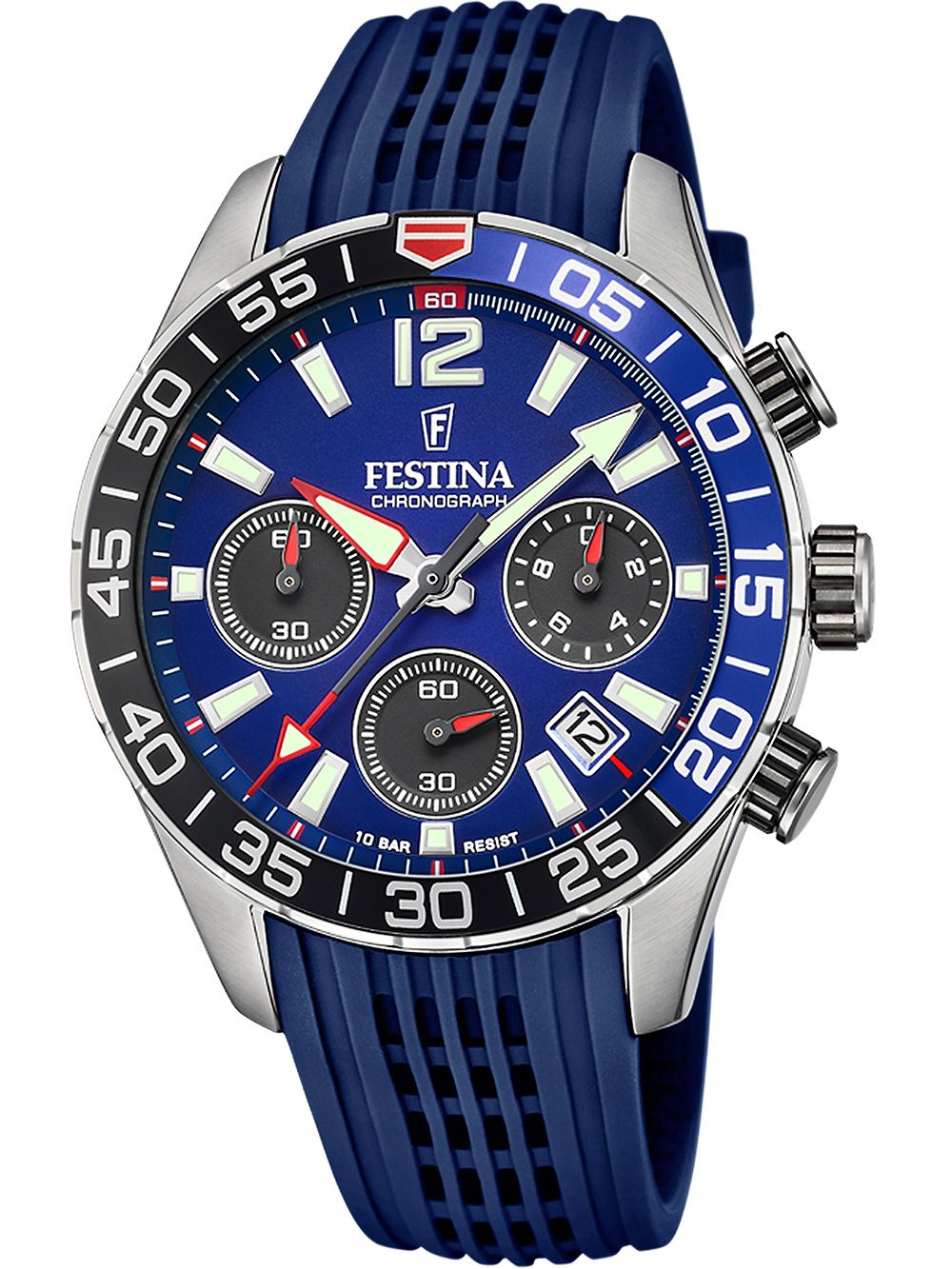 Festina Chrono Sport F20517/1 Herren • Blauer Chronograph • 10 ATM Wasserdicht