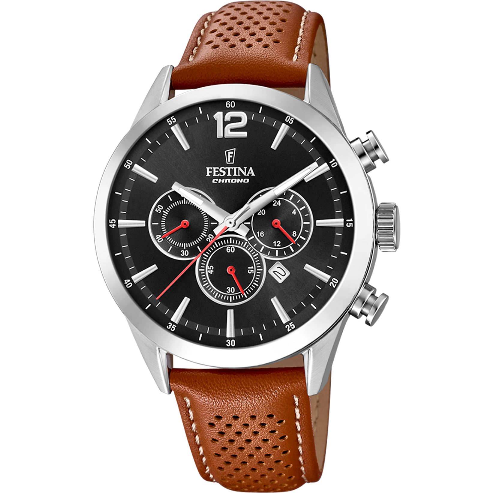 Festina Timeless Chronograph F20542/6 Herrenuhr Schwarz • Chronograph • Mineralglas