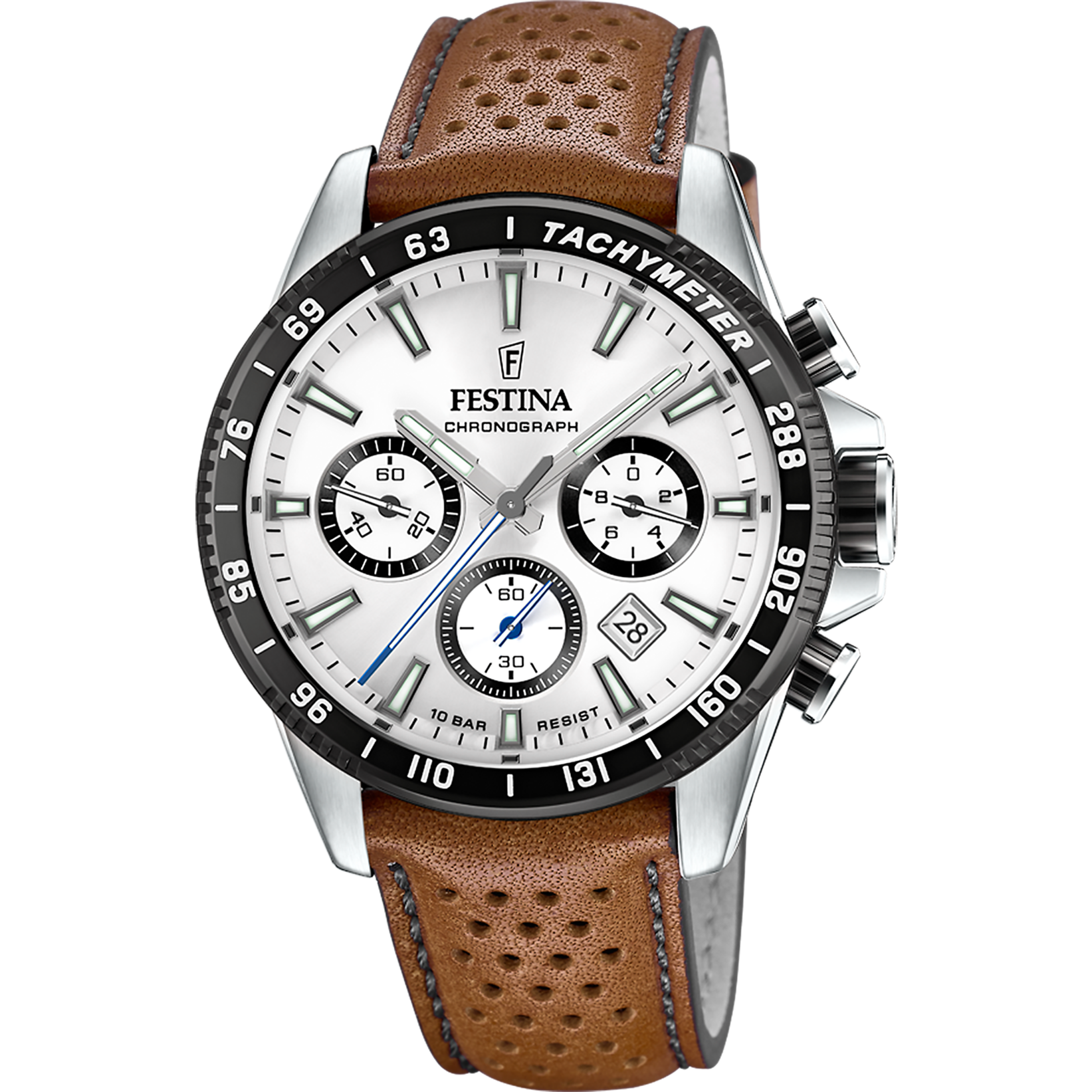 Festina Timeless Chronograph F20561/1 Herrenuhr Silber • Miyota Quarzwerk • Echtlederarmband