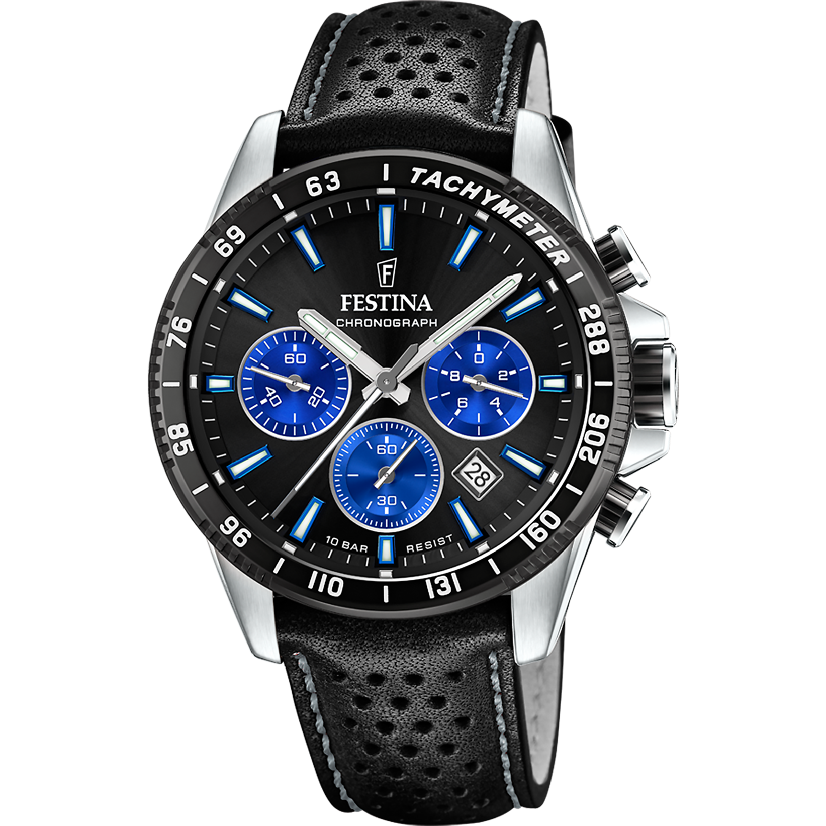 Festina Timeless Chronograph F20561/6 Herrenuhr Schwarz • Miyota Quarzwerk • 10 ATM Wasserdicht
