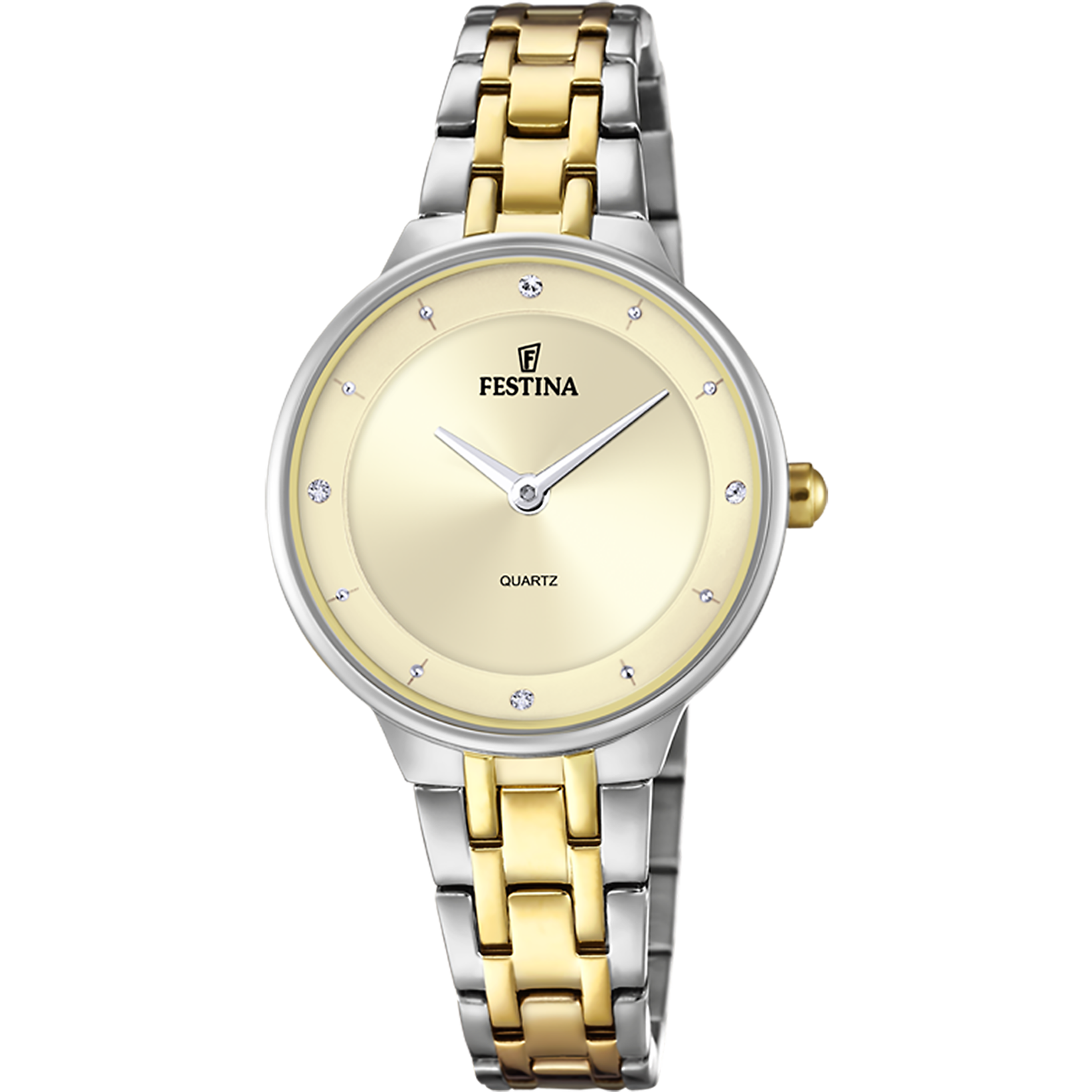 Festina Mademoiselle F20625/2 Damenuhr Champagner • Mineralglas • Edelstahlarmband
