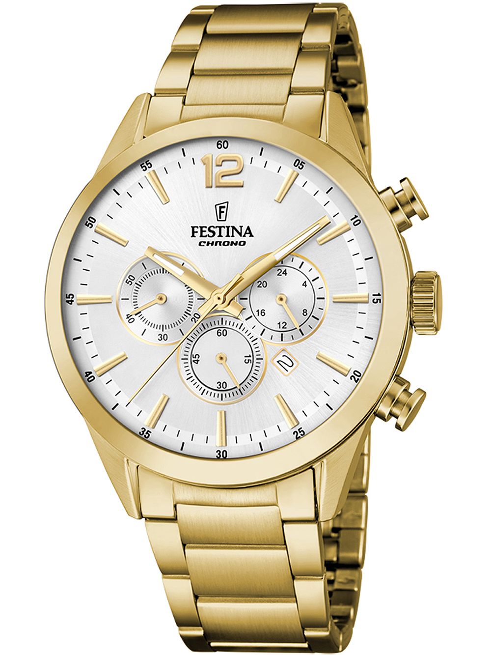 Festina Timeless Chronograph F20633/1 Herrenuhr Gold • Mineralglas • 5 ATM