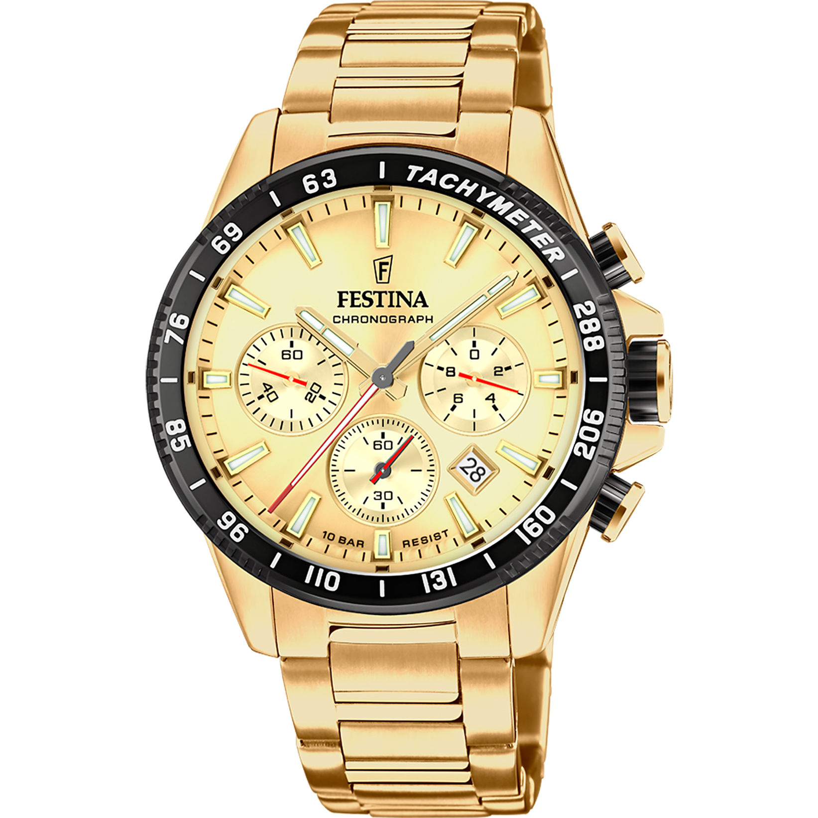 Festina Timeless Chronograph F20634/6 Herrenuhr Champagner • Chronograph • 10 ATM