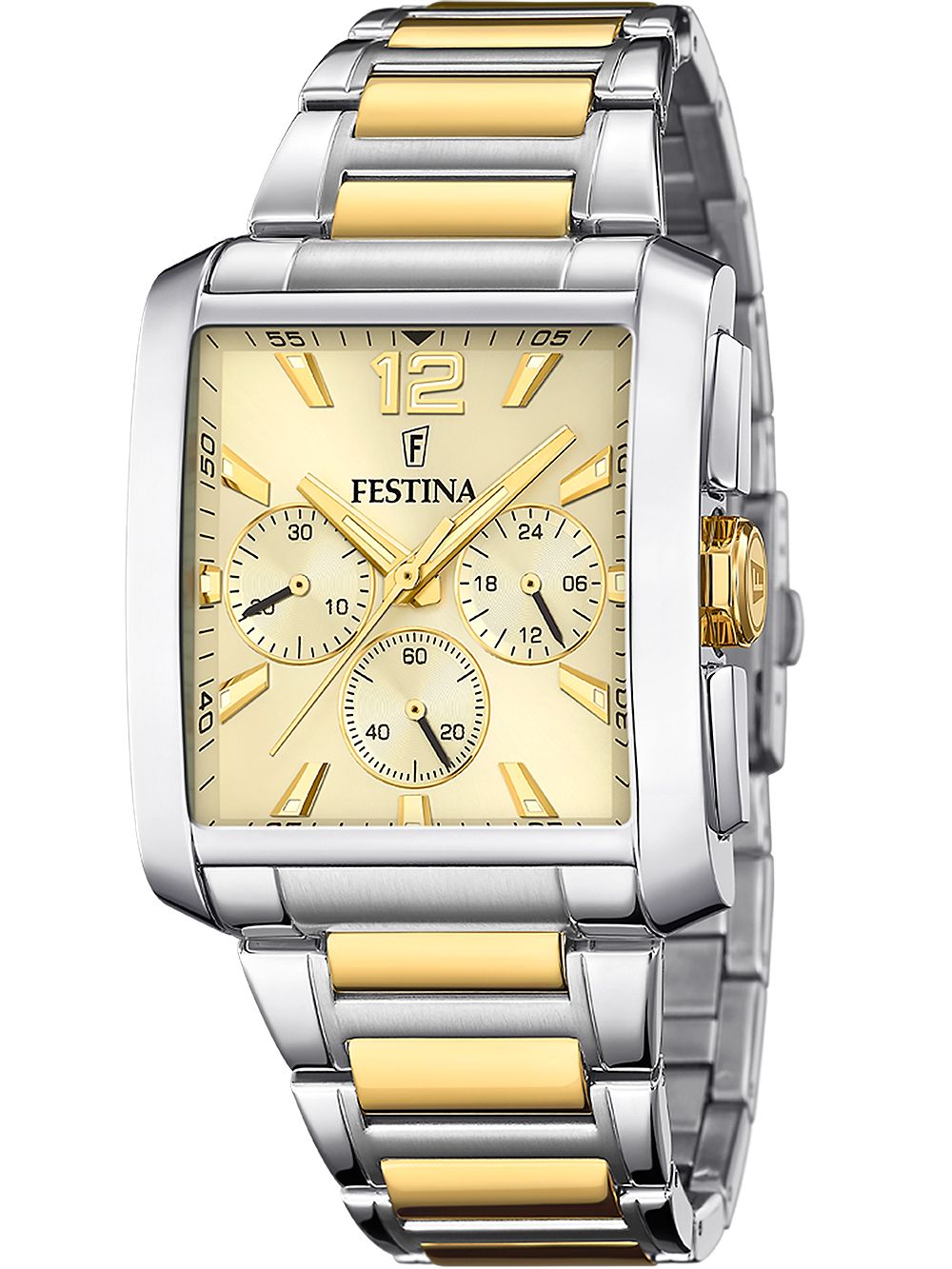 Festina Timeless Chronograph F20637/2 Herrenuhr Bicolor • Chronographenfunktion • Mineralglas