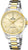 Orologio da donna bicolore con quadrante color crema, indici color oro e cinturino in acciaio