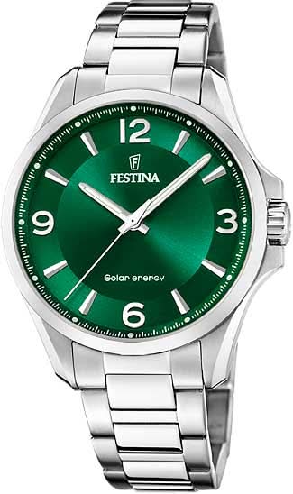 Orologio da uomo Festina Solar Energy F20656/3 • Movimento solare sostenibile • Quadrante verde