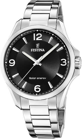 Festina Orologio da uomo Solar F20656/4 • Ricarica solare • Acciaio inossidabile