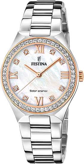 Orologio da donna Festina Solar Energy F20658/1 • Ricarica solare • Acciaio inossidabile e madreperla
