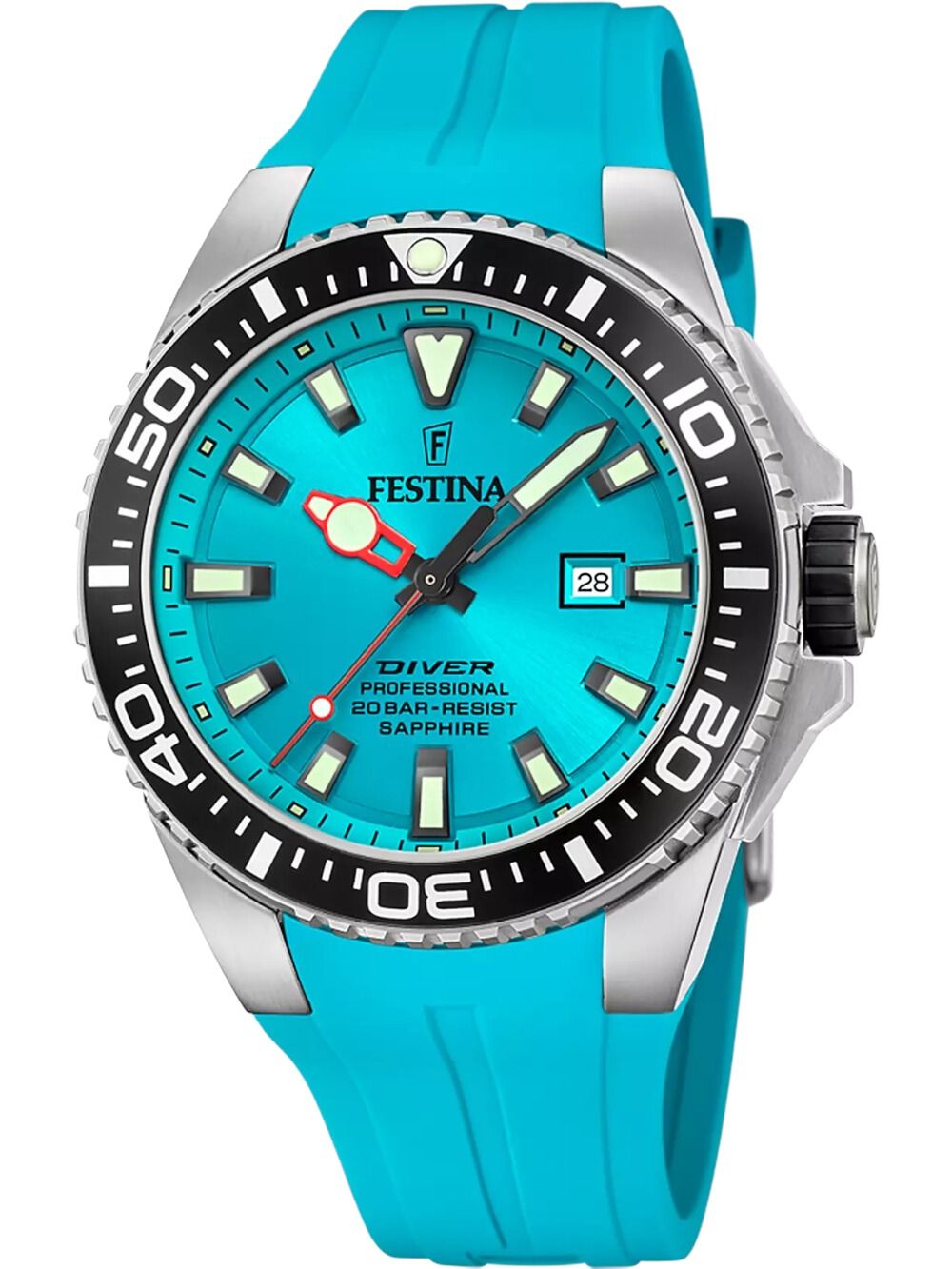 Festina Diver F20664/5 Herrenuhr Türkis • Saphirglas • 20 ATM Taucheruhren