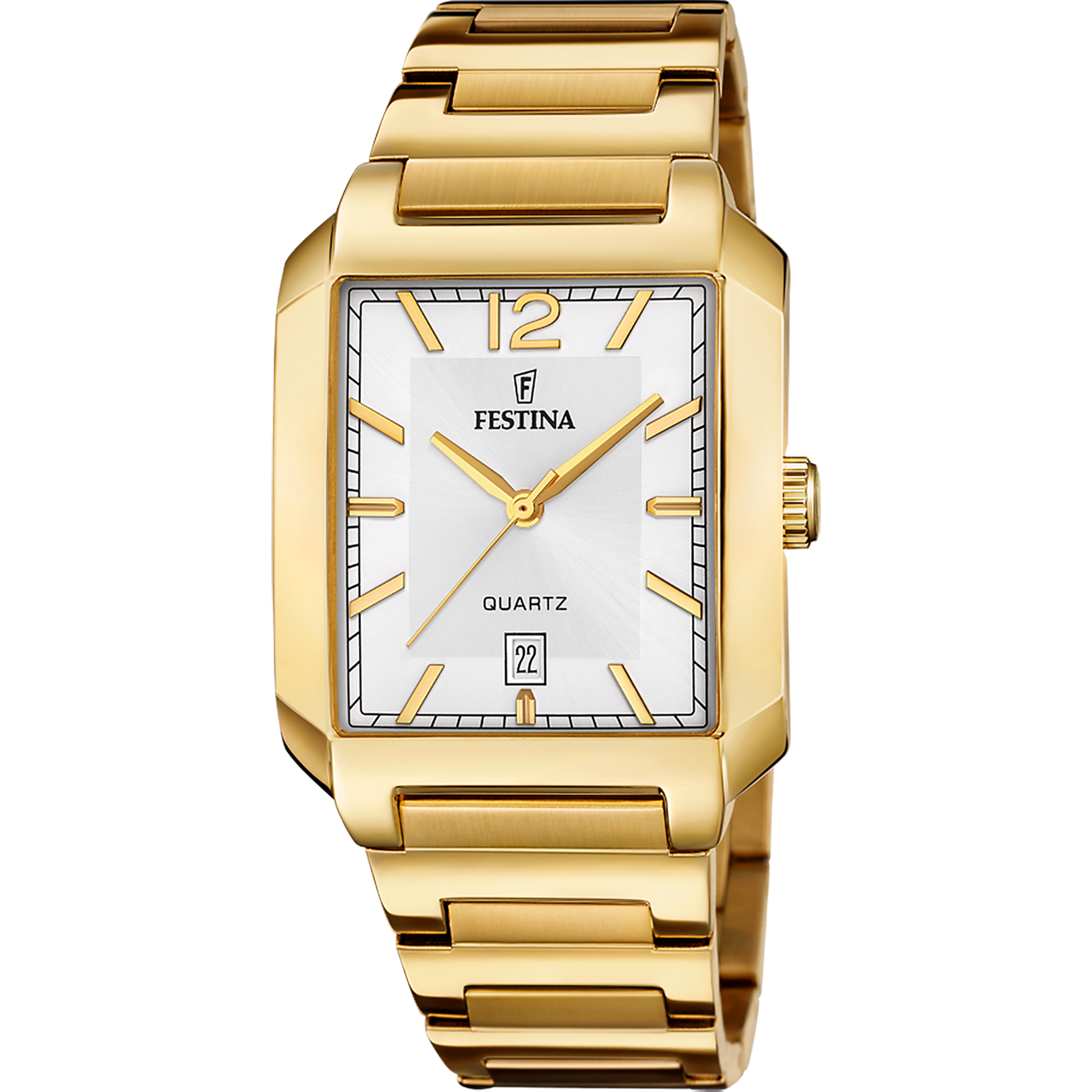 Festina On the Square F20678/2 Herrenuhr Silber • Quarzwerk • Eckiges Gehäuse