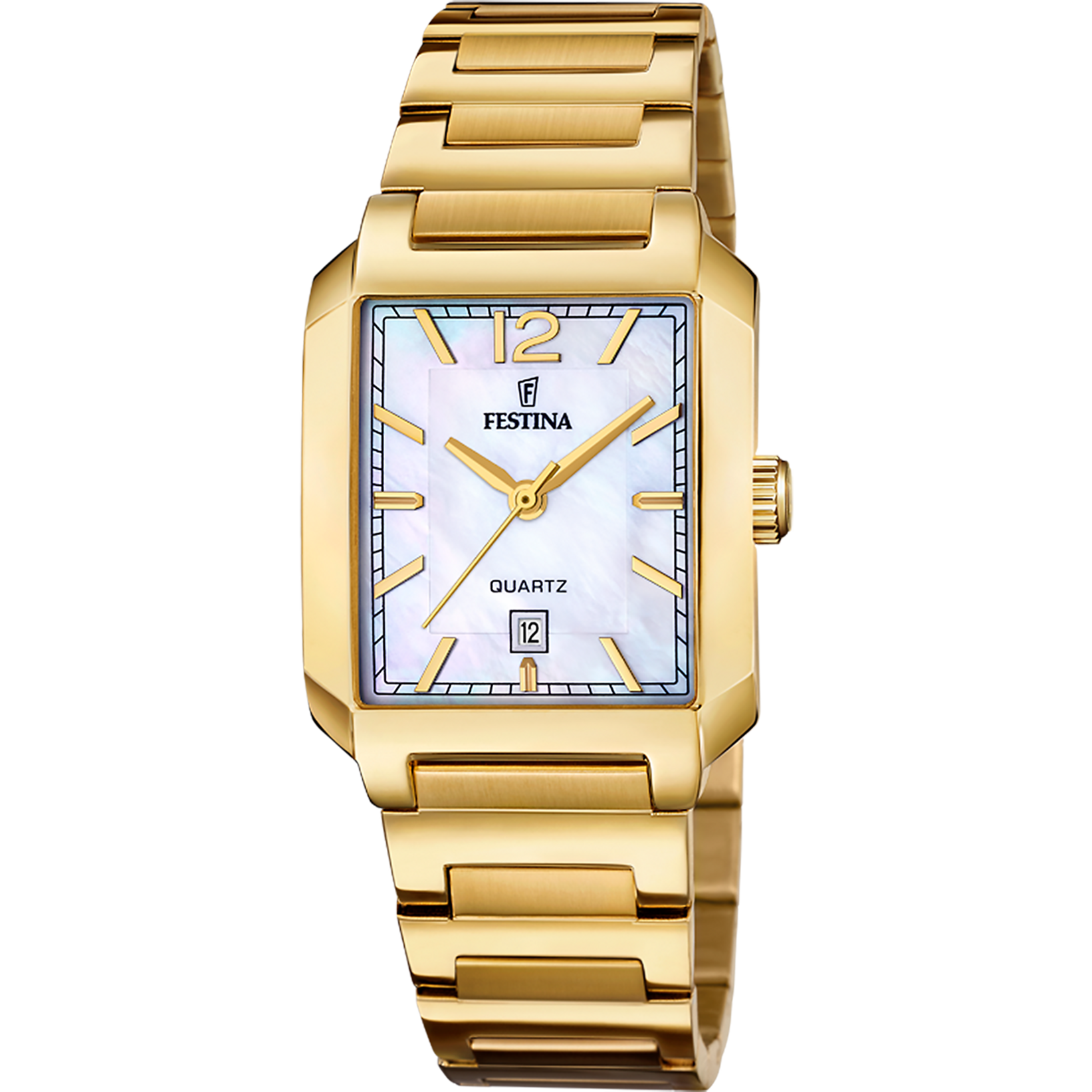 Festina On the Square F20680/2 Damen Armbanduhr Beige • Quarzwerk • Mineral-Glas