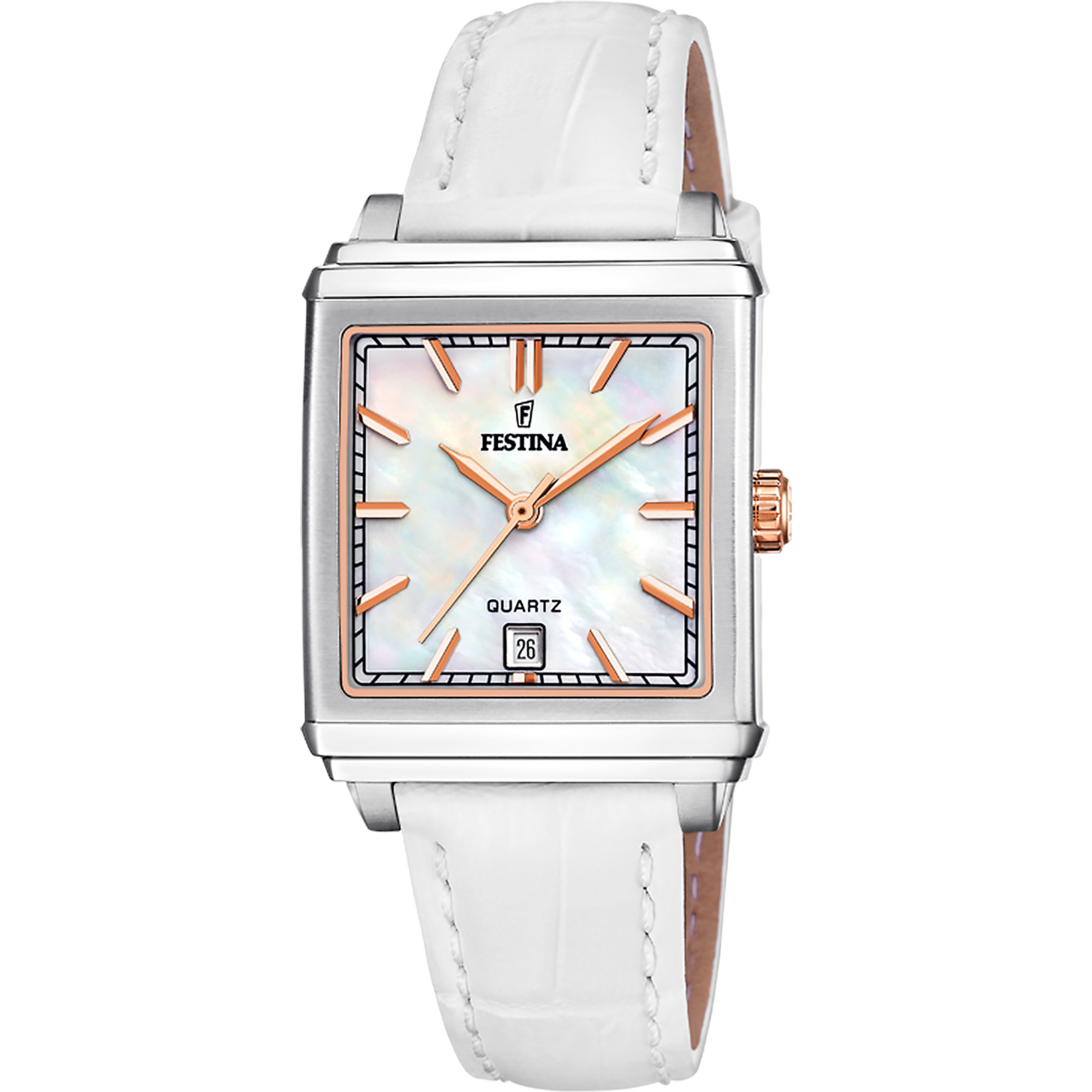 Festina F20682/1 Damenuhr Beige • Quarzwerk • Lederarmband