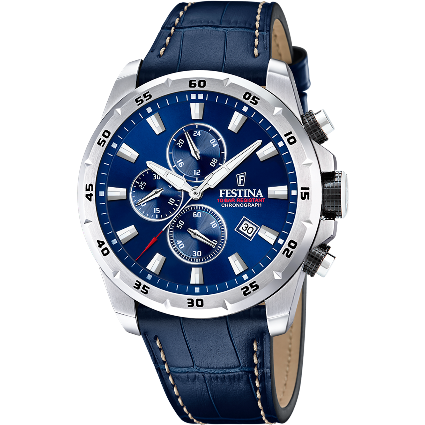 Festina F20692/2 Herrenuhr Chronograph Blau • 10 ATM Wasserdichtigkeit • 45 mm Gehäuse