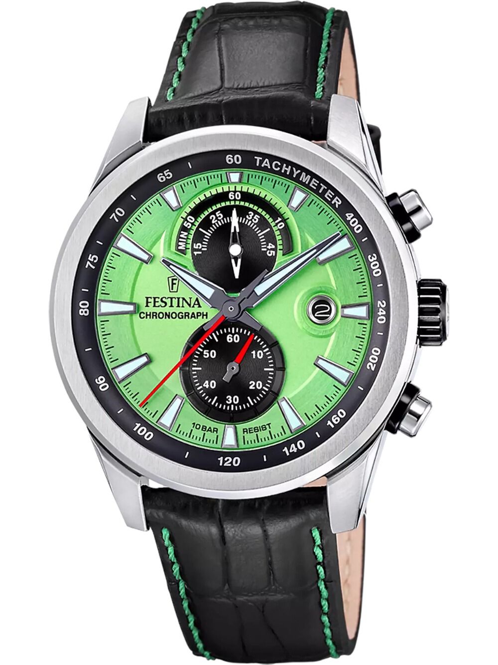 Festina Timeless Chronograph F20695/3 Herren • Grünes Zifferblatt • 10 ATM