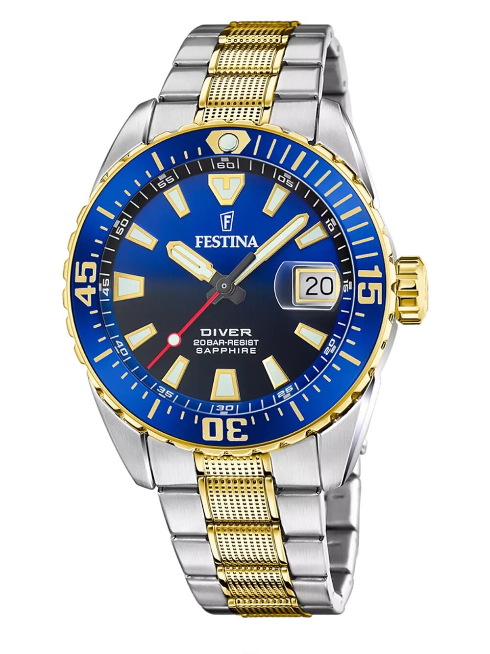 Festina The Originals F20706/1 Herrenuhr Bicolor • Saphirglas • 20 ATM Wasserdicht