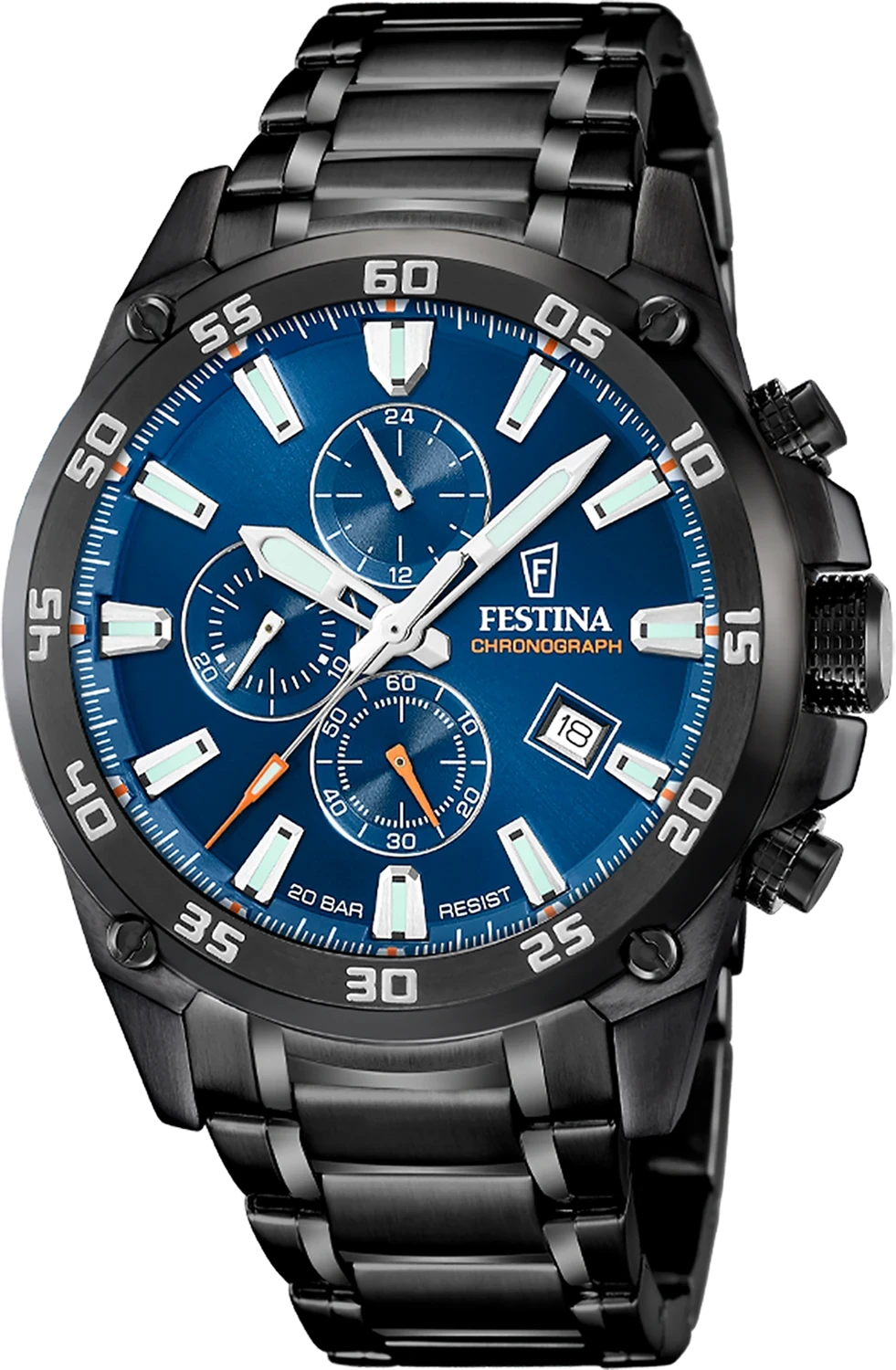 Orologio da uomo Festina Timeless Chronograph F20735/1 • Impermeabile 20 Bar • Cronografo preciso