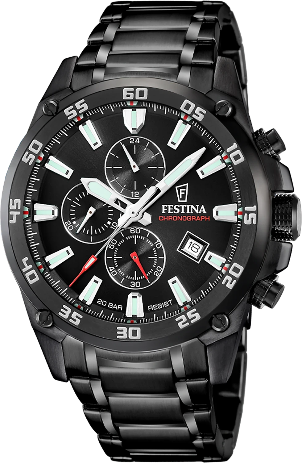 Orologio da uomo Festina Timeless Chronograph F20735/3 • Impermeabile 20 bar • Nero