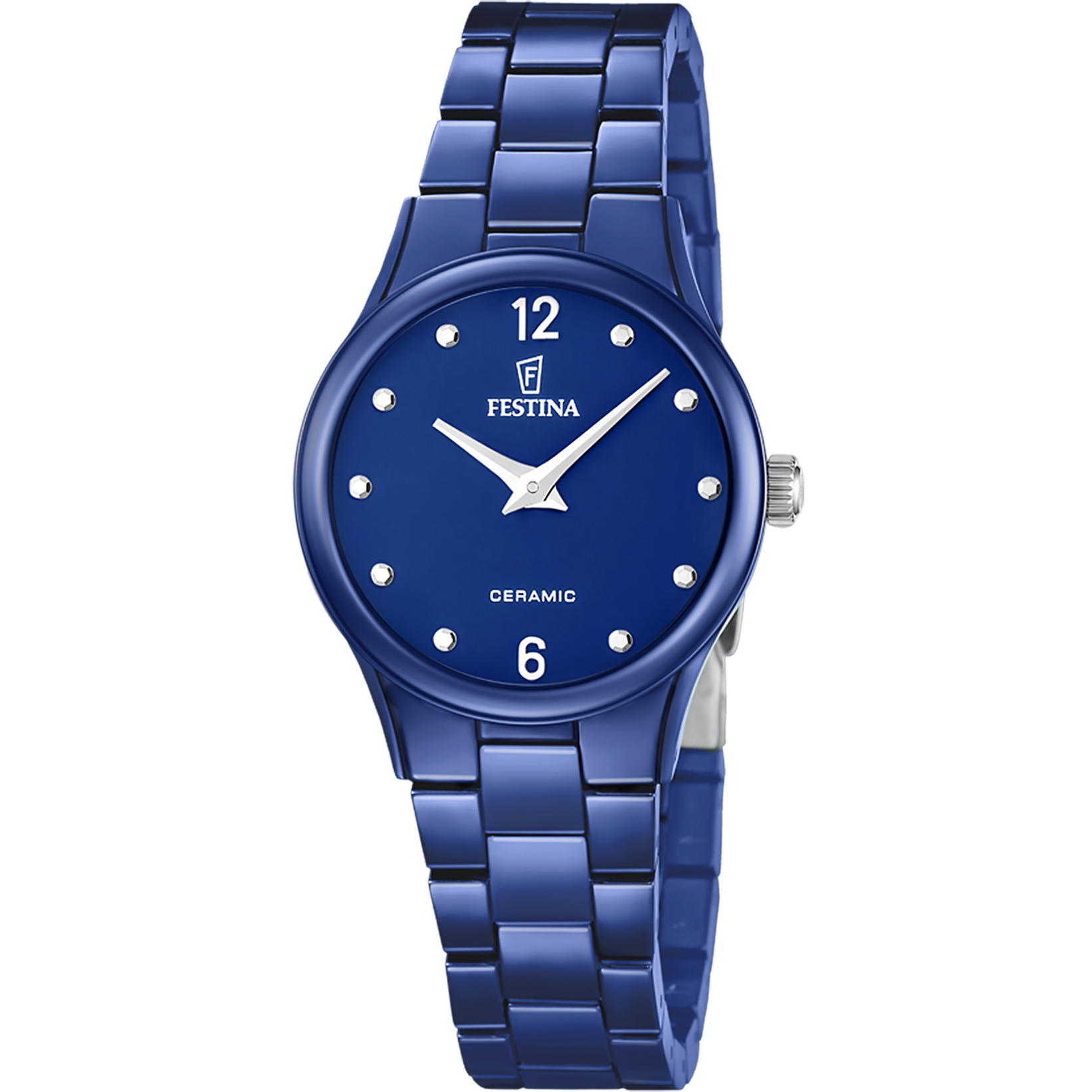 Festina Classics F20751/5 Damenuhr Blau • Keramikgehäuse & Keramikarmband • Mineralglasscheibe