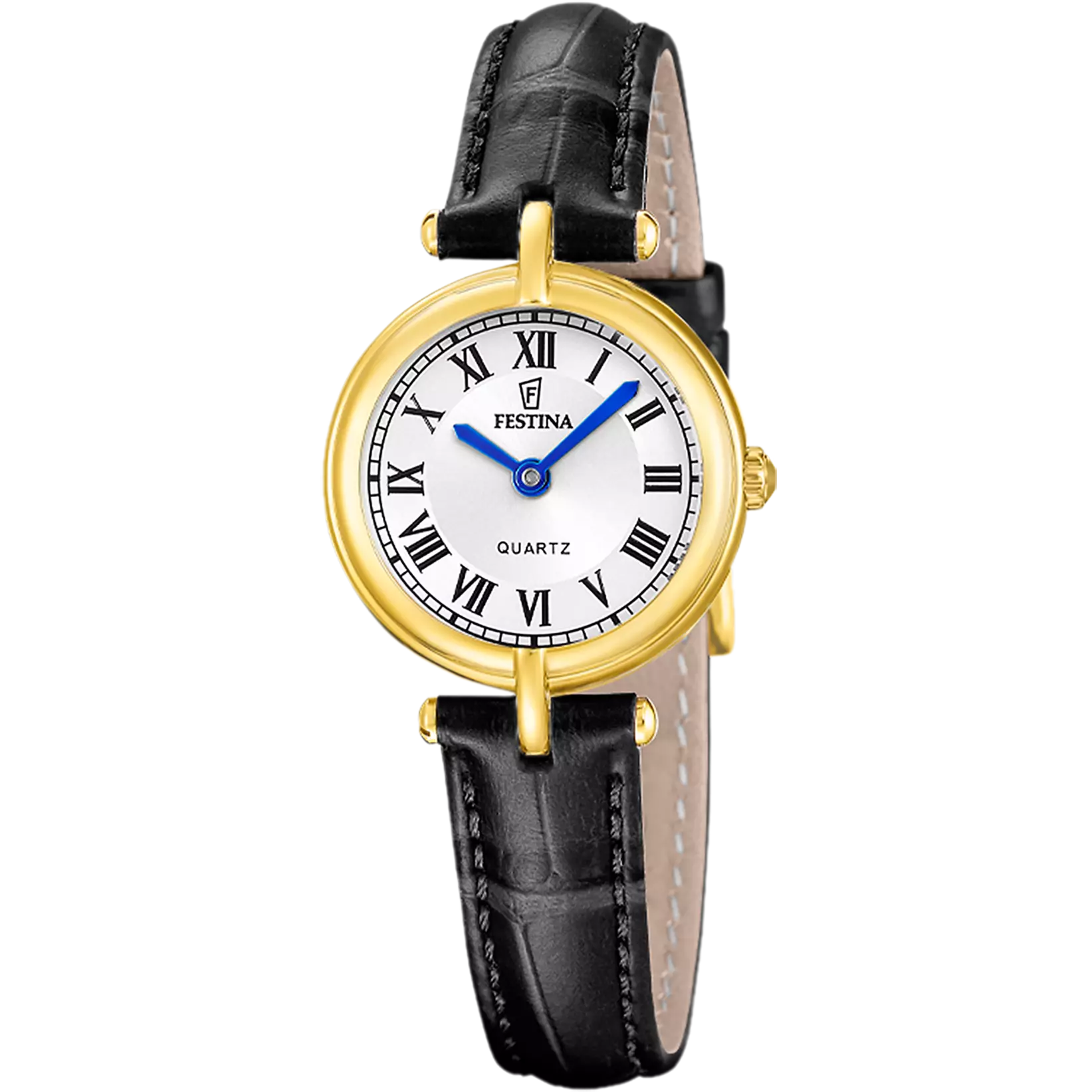 Festina Mademoiselle F20788/1 Damenuhr • Quarzwerk • Schwarzes Lederband