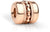 Charm in acciaio inossidabile color oro rosa con motivo a cuore sull'anello cilindrico