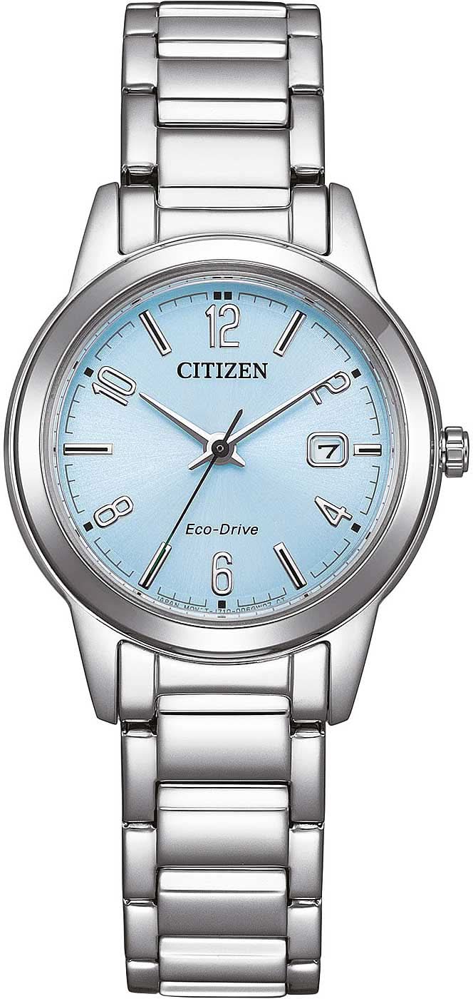 Orologio da donna Citizen con bracciale in acciaio inossidabile, quadrante blu e datario