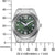 Orologio da donna con quadrante verde e cassa color argento, specifiche tecniche