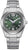 Orologio da donna con quadrante verde, cinturino in acciaio inossidabile color argento e datario