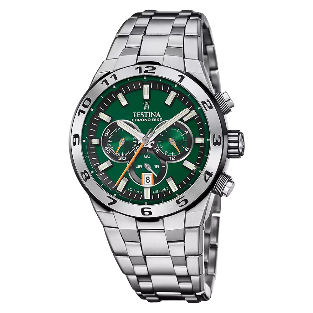 Festina Chrono Bike F20670/2 Herrur Grön • Kronograf • Mineralglas