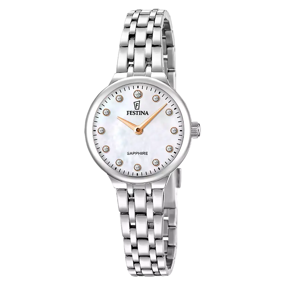 Festina Mademoiselle F20744/1 Damklocka • Safirglas • Pärlemorfacé