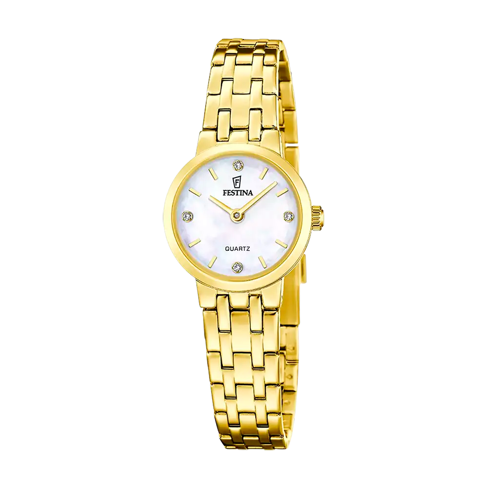 Festina Mademoiselle F20748/1 Damklocka Vit • Kvartsrörelse • Armband i Rostfritt Stål