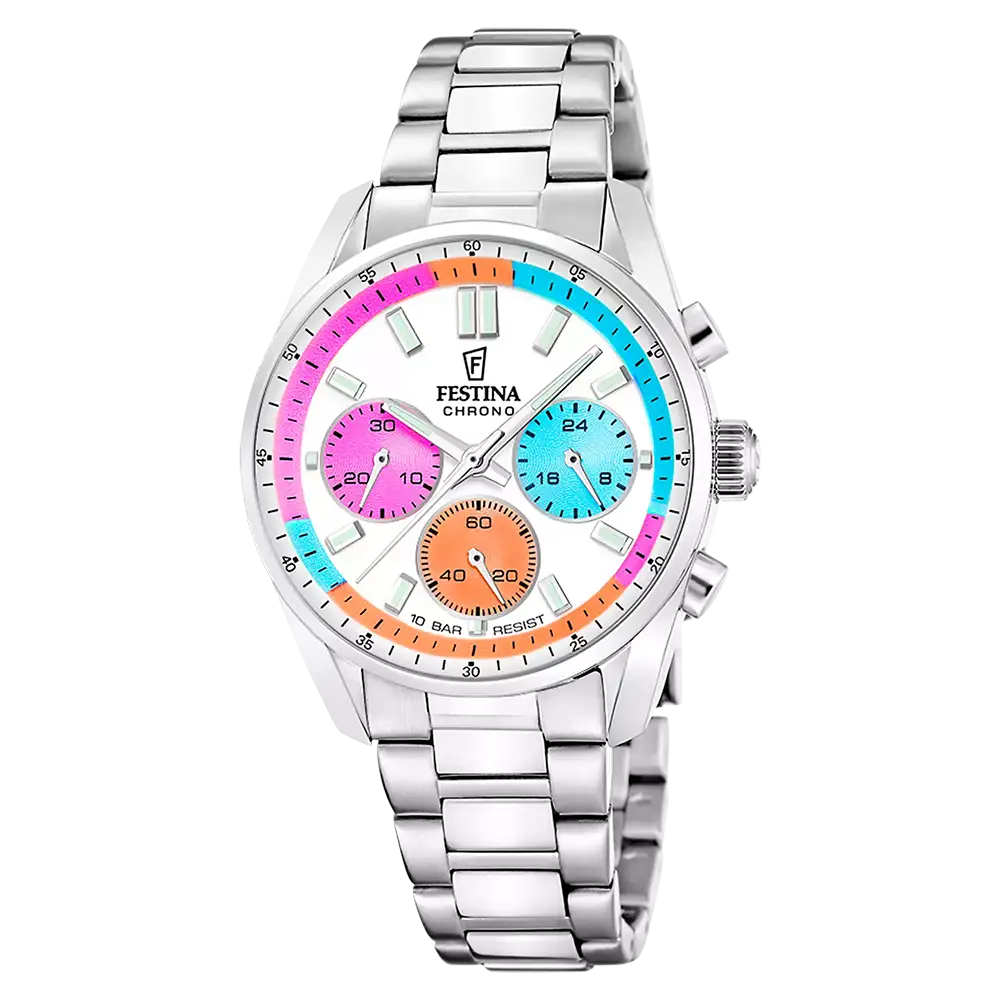 Festina Boyfriend F20753/7 Unisex Armbandsur Flerfärgat • Kvarts-Kronograf • Mineralglas