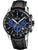 Męski zegarek FESTINA Chronograph z czarną tarczą i skórzanym paskiem, niebieskie tarcze pomocnicze