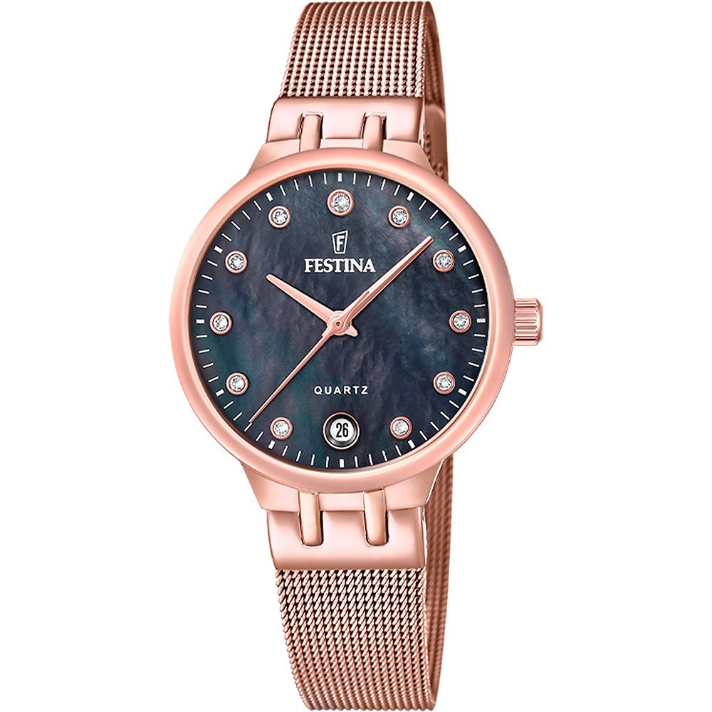 Festina Mademoiselle F20716/2 Damen Armbanduhr Roségold • Saphirglas • Milanaise-Armband