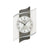 Wanduhr mit facettiertem Mineralglas und Aluminium-Zifferblatt, schwarze Zeiger