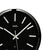 AMS Funk-Wanduhr mit schwarzem Zifferblatt, silbernen Strichindizes und Zeigern