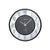 Runde AMS Wanduhr mit dunklem Ziffernblatt, Indexen und Marmordekor-Rand im Schwarzlook