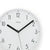 Weiße runde Wanduhr mit schwarzen Zeigern und Ziffern, AMS-Logo.