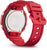 Orologio da uomo con cornice rossa, fondello argentato e cinturino in caucciù.
